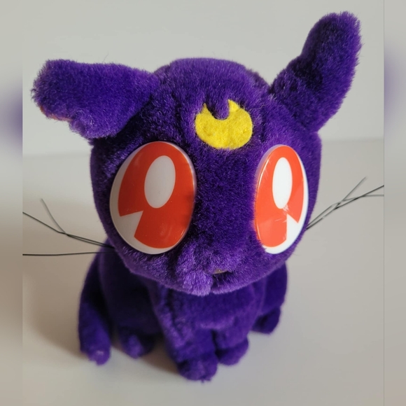 Vintage Authentic 1996 Sailor Moon Luna Purple Cat Plush Toy - Picture 2 of 6